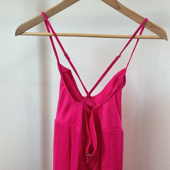 Show Me Your MuMu hot pink Winslet cowl neck slip gown size large - Picture 7 of 16